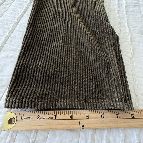 Old Navy corduroy slouchy straight workwear overalls Women 12 Arboretum - Picture 9 of 11